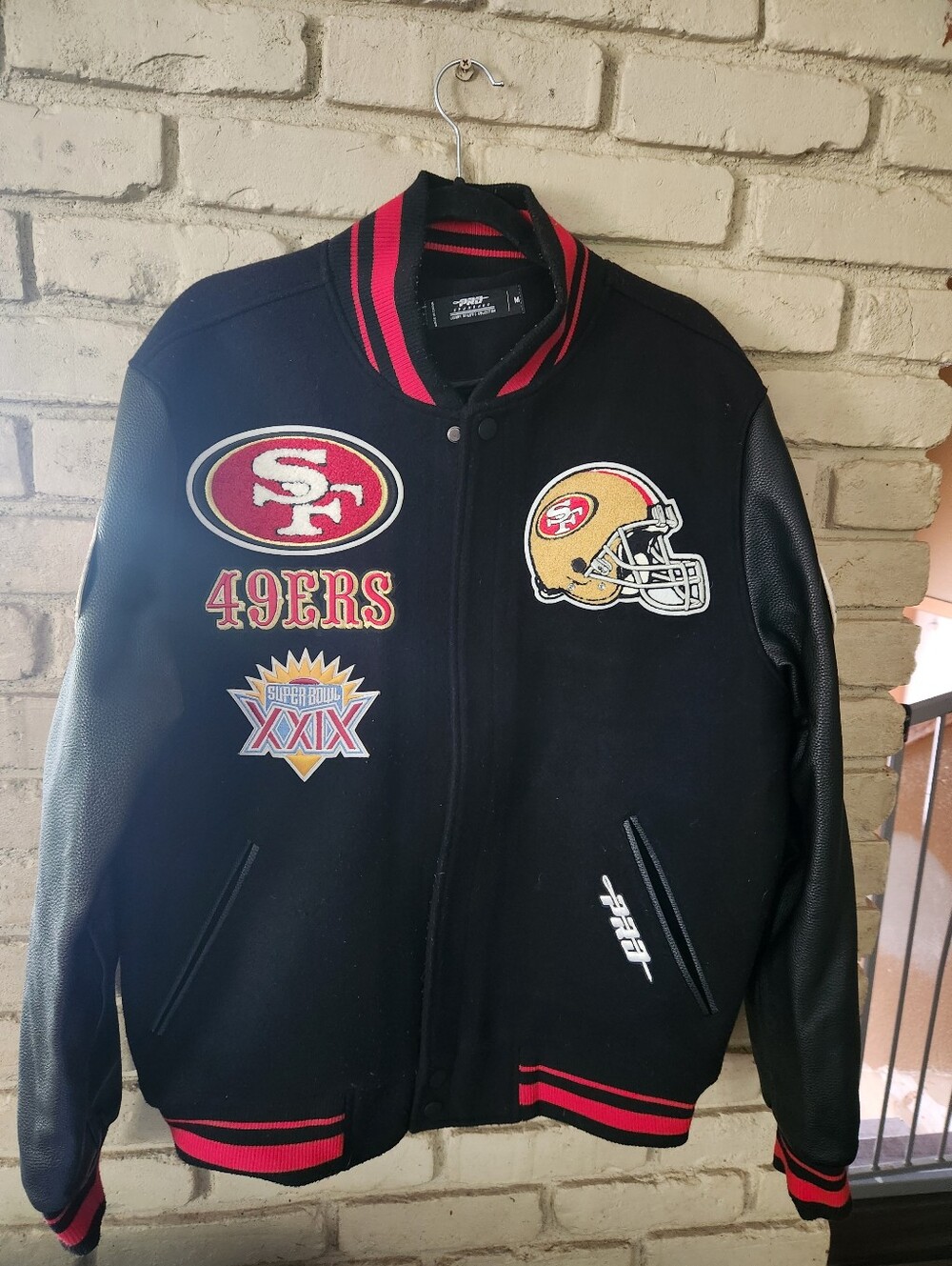 Pro Standard San Francisco‎ 49ers Varsity Jacket Black Super Bowl XXIX